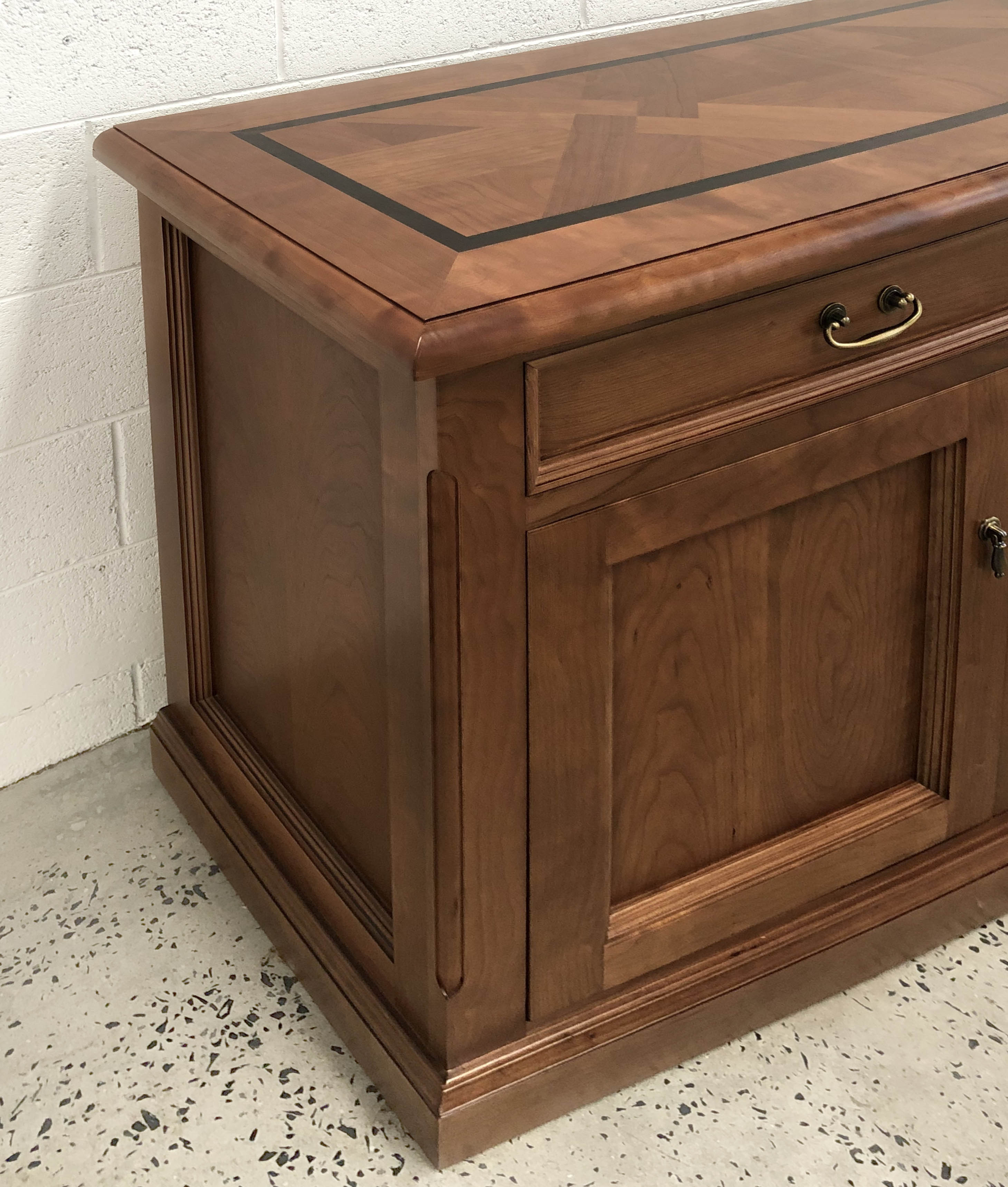 french provincial parquetry buffet detail