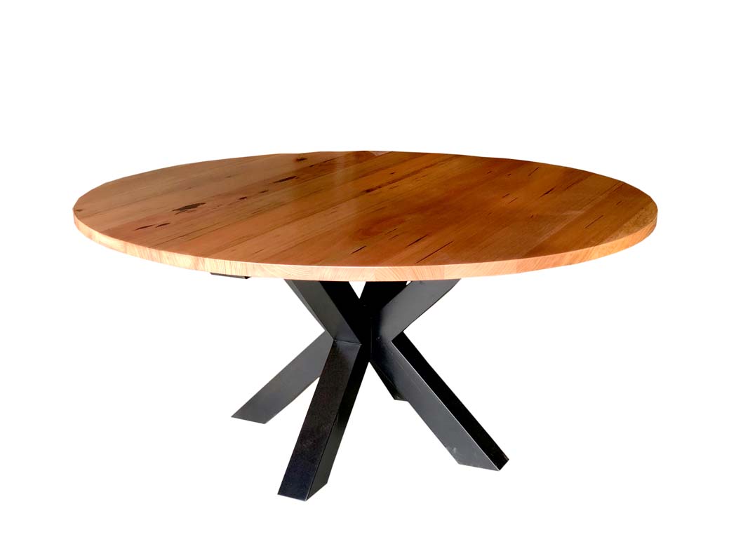 Custom round timber dining table